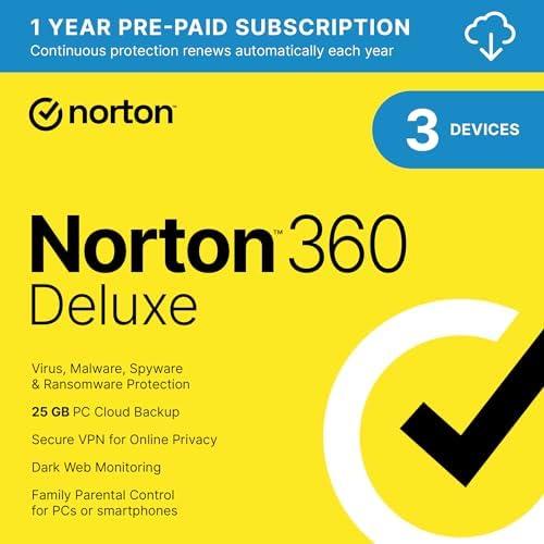 Stay Protected with Norton 360 Deluxe: Antivirus, VPN, Cloud Backup & More!